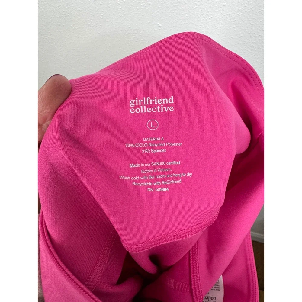 Girlfriend Collective Hot Pink Full Length Leggings Size‎ Large